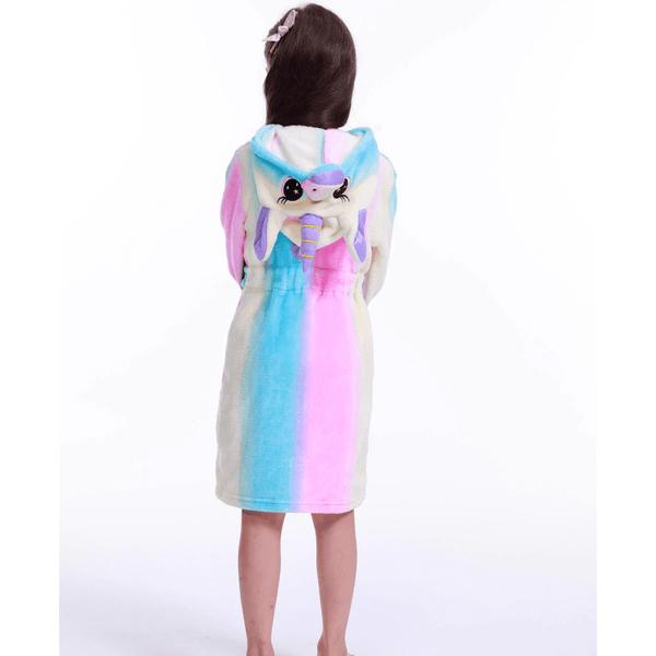 Children Nightgowns Kigurumi Hooded Bathrobes Kid Animal Bath Robe Rainbow Unicorn Sleepwear For Boys Girls