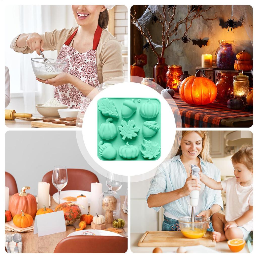 Baking Molds Silicone Shape Pumpkin Silicone Bakeware Chocolate Molds Fall Decor Maker Craft Supplies for Thanksgiving Christmas