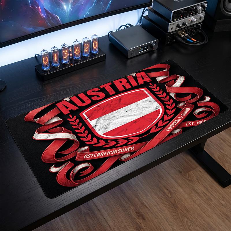 Austria Football Crest Mouse Pad, Extended Non Slip Rubber Desk Mat for Gaming Office Laptop Fan Gift