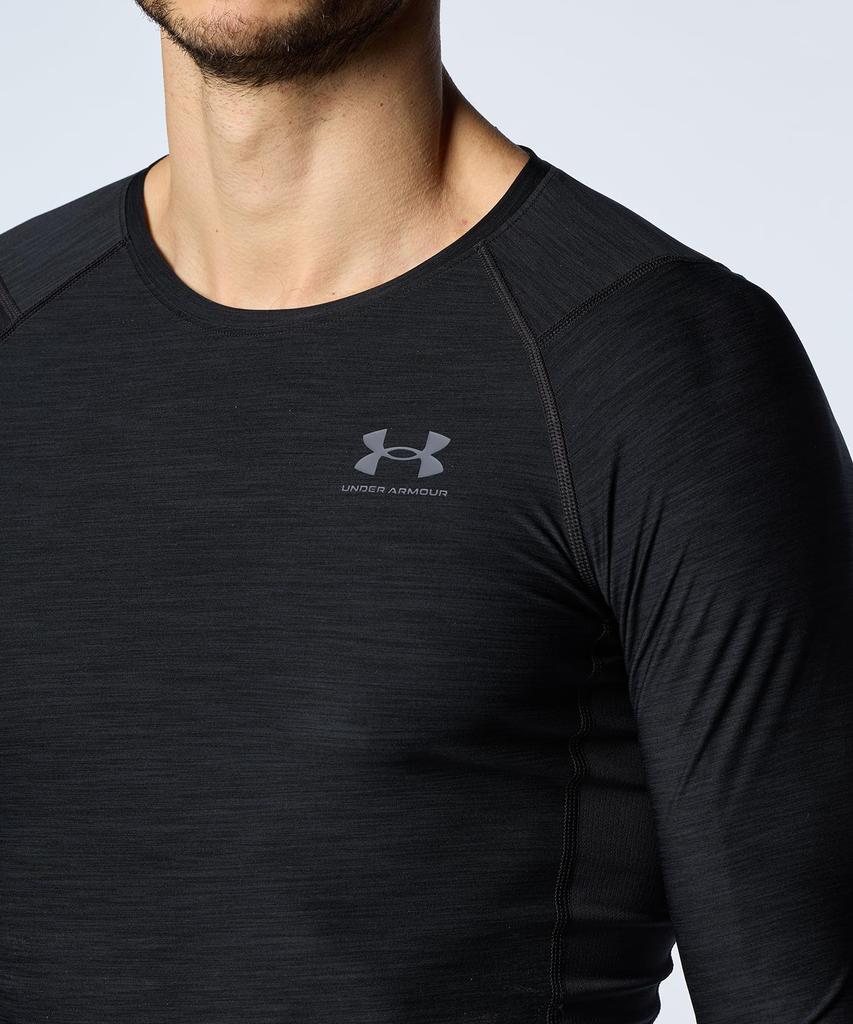 UA Heat Gear Armor Compression Novelty Long Sleeve Shirt Training Black S Men's