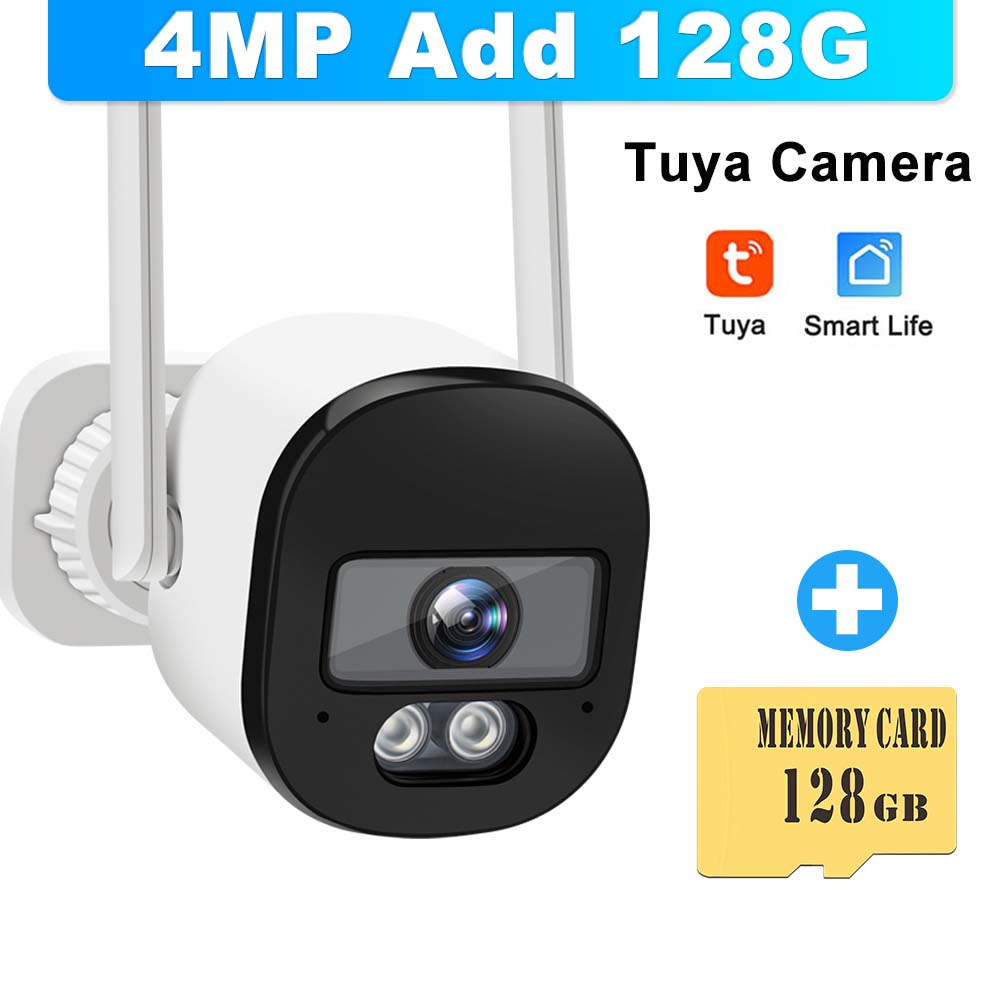 Tuya Bullet Camera Outdoor 4MP 5G WiFi IP Camera 120° Wide Angle Smart Home Security Protection CCTV Surveillance Cameras Alexa