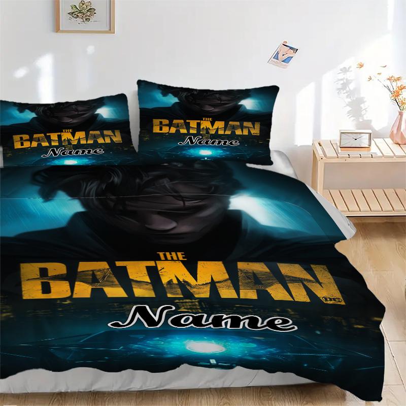 Custom Textile Batman Bedding 3 Piece Set HD Print Duvet Cover Pillowcases for Teens Adult Bedroom Decoration