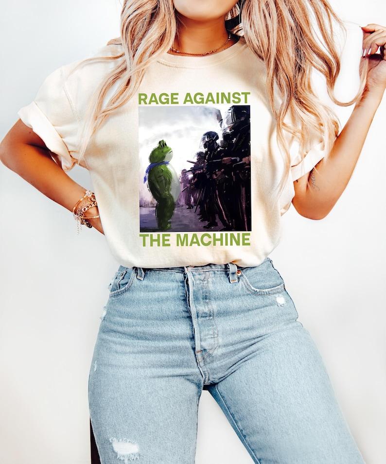 Rage Against The Machine Tshirt Portland Frog Protest Anti Protest Meme Activist Sweatshirt Mens Graphic Tshirts Adult