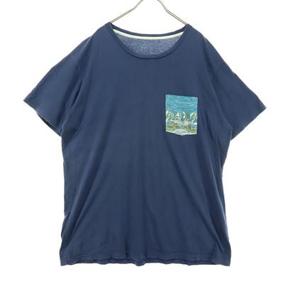 Einpunkt Kurzarm Rundhals T-Shirt XL Marine STY00000 Herren Gebraucht