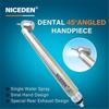 Dental 45 Degree LED High Speed Handpiece E-generator Integrated Small Head Push Button Handpiece Single Water Spray