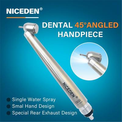 Dental 45 Grad LED High Speed Handstück E-Generator Integrierter kleiner Kopf Druckknopf Handstück Einzelwasserspray
