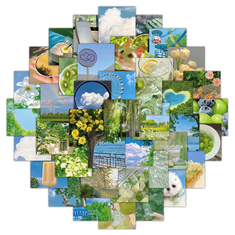 

63 шт./набор Золотая осень Летний пейзаж Водонепроницаемые стикеры-граффити Для шлема Велосипеда Ручного счета Пенала Наклейки A2