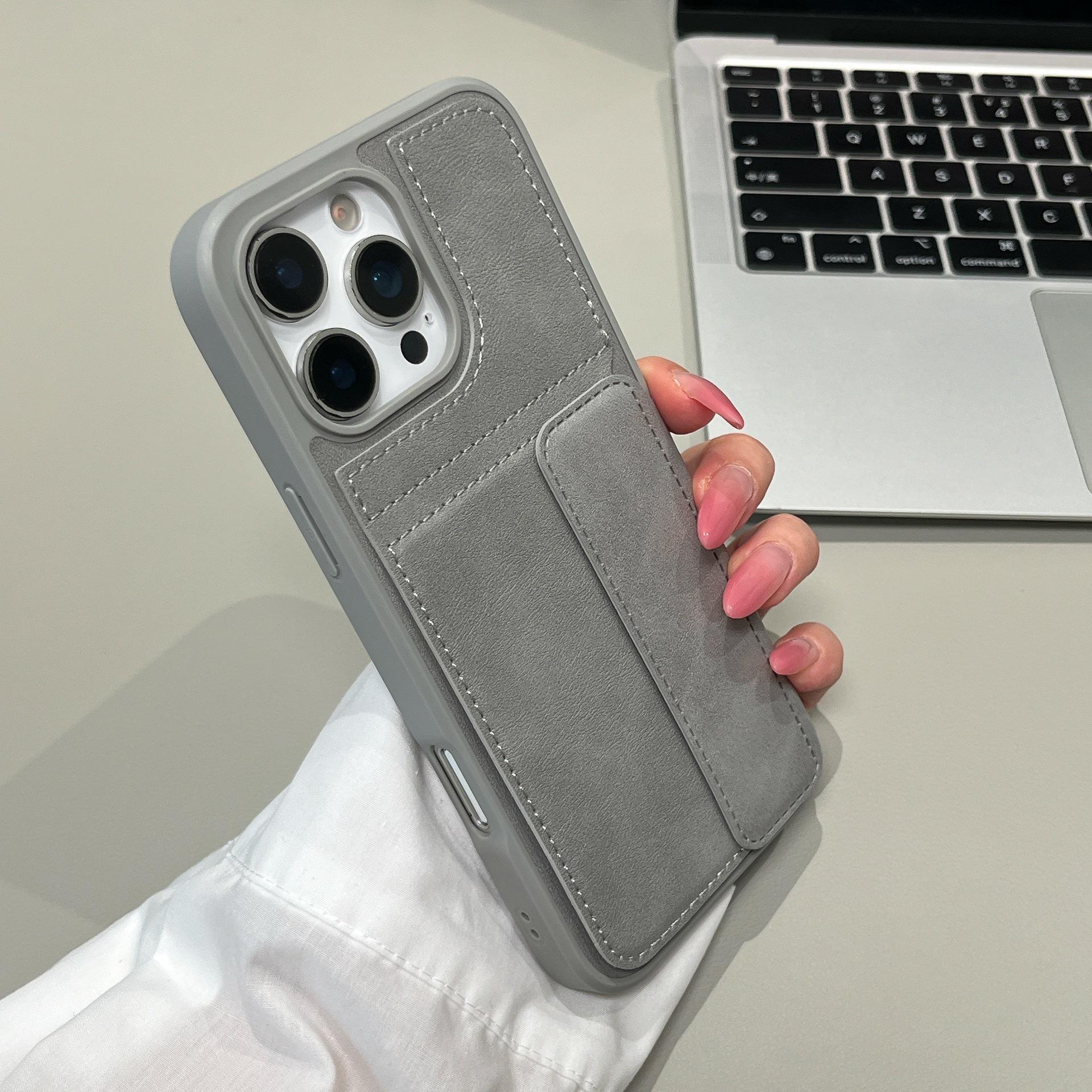 

E1 Premium Leather Protective Case for iPhone 17 Pro Max / iPhone 16 - Full Coverage, Drop Protection, Card Slot Compatible. iPhone16 Pro Max серый