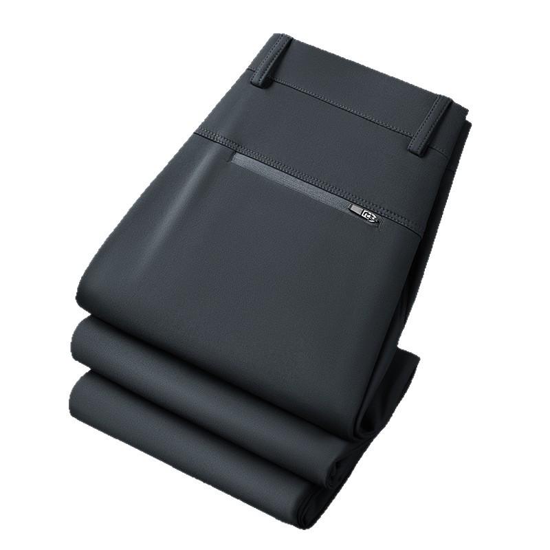 Hengyuanxiang Men's No-Iron Stretch Slim Fit Business Pants - Solid Color, Straight Leg, Autumn/Winter Casual and Formal Wear