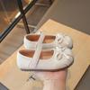 Girls shoes leather shoes silver princess shoes baby children bow show doll shoes soft sole spring and autumn single shoes