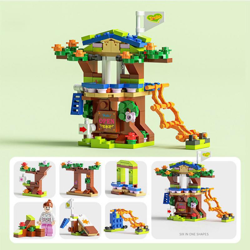 6 in 1 Mega City Building Set - Police Car, Fire Truck, Crane, Tank, Helicopter & More, Construction Engineering Toys Gift