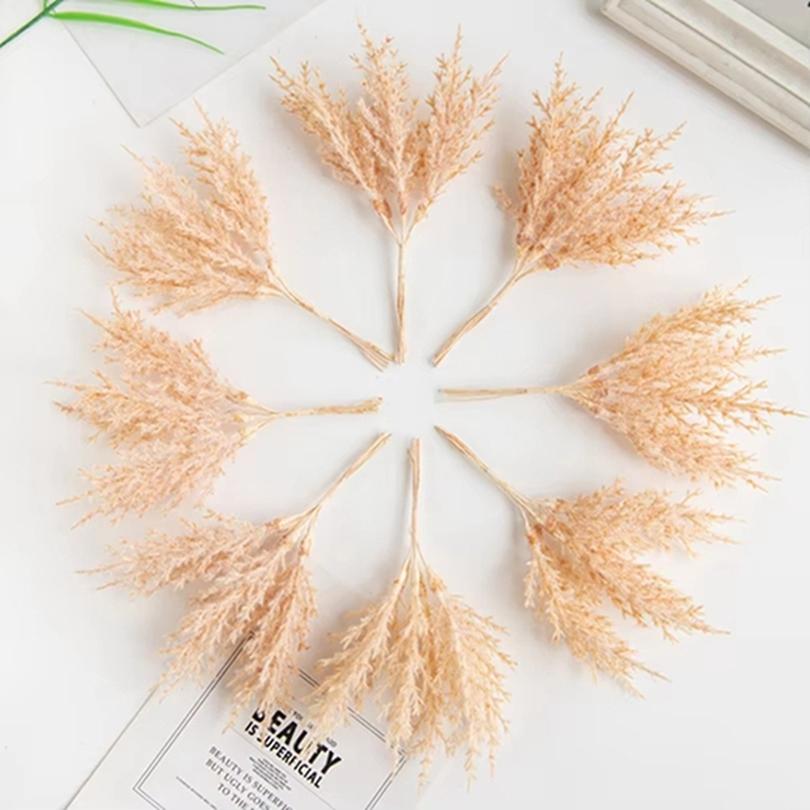 5/10Pcs Artificial Plant Golden Silvery Branch Christmas Tree Wreath Homes Wedding Accessory High Quality Artistic Decoration