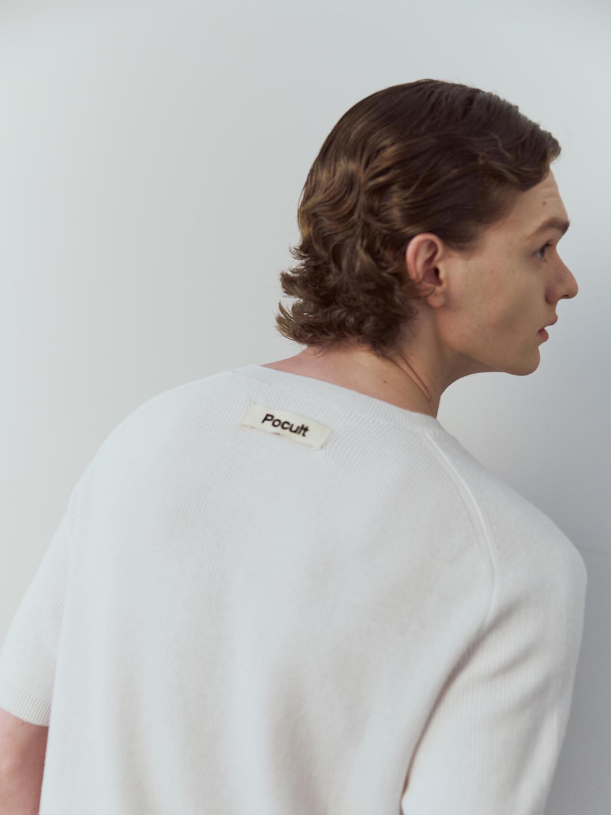 Fokalt Cotton Hachi Round Knit - White White/M