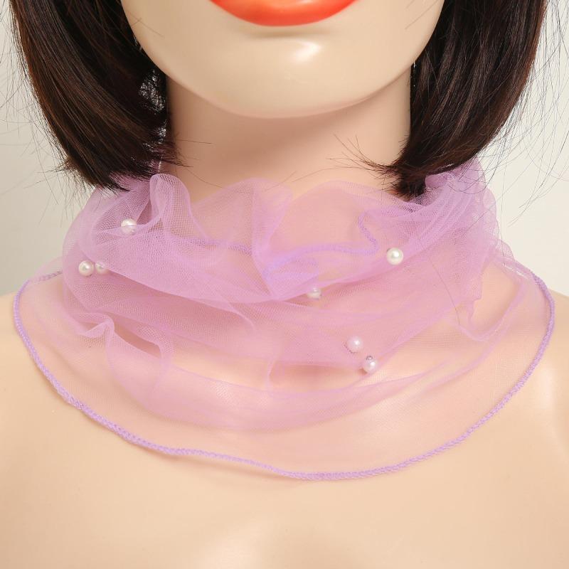 1 Stück Eleganter Transparenter Damen Schal Netz Halsketten Schal Kreis Schal Für Herbst Kleidung Accessoires