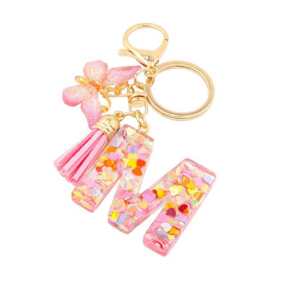 Heart Keyring Keychain Pendant Epoxy Resin Pink 10.7 Cm/4.21 In 1 Pc