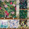 Waterproof Fabric Shower Curtain Colorful Flowers Pattern Printed  Shower Curtains With 12 Hooks Multi-size Bath Screen