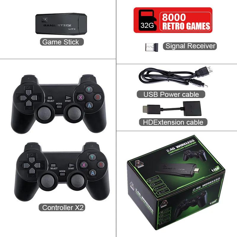 

Игровая консоль 2,4G двойной беспроводной контроллер игровая приставка 4K 20000 игр 64 ГБ 32 ГБ ретро-игры для ТВ-мальчика в подарок 32GB 8000game