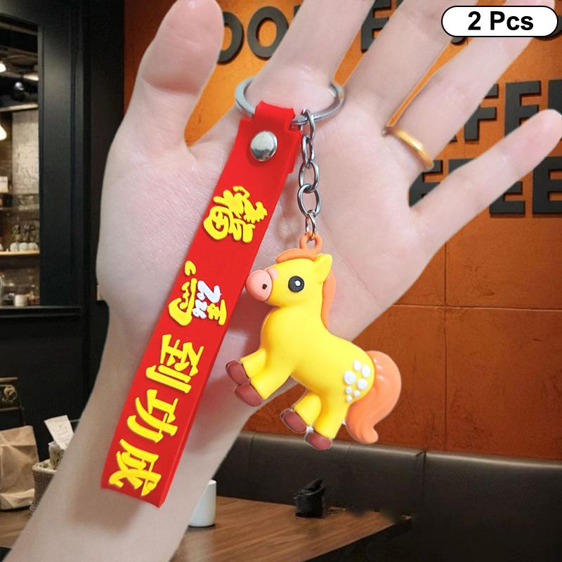 

2/6 Pcs Cute Cartoon Horse Pendant Creative Doll Car Ornament Exquisite Backpack Decoration Accessories Gifts A4