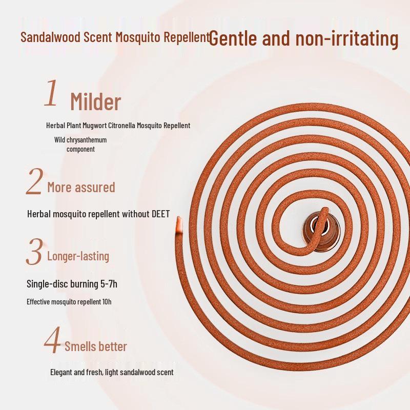 Sandalwood Scented Mosquito Coil for Home & Hotel - Long-Lasting Mosquito Repellent & Odor Eliminator