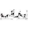 Six Cute Cats Waist Line Home Decoration Wall Stickers Creative Wallpaper Cat Stickers