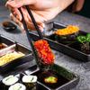 Japanese-Style Ceramic Three-Grid Sauce Dish, Ingredients, Dim Sum Dish, Rectangular Sauce Dish, Hot Pot Barbecue, Rectangular Dipping Dish