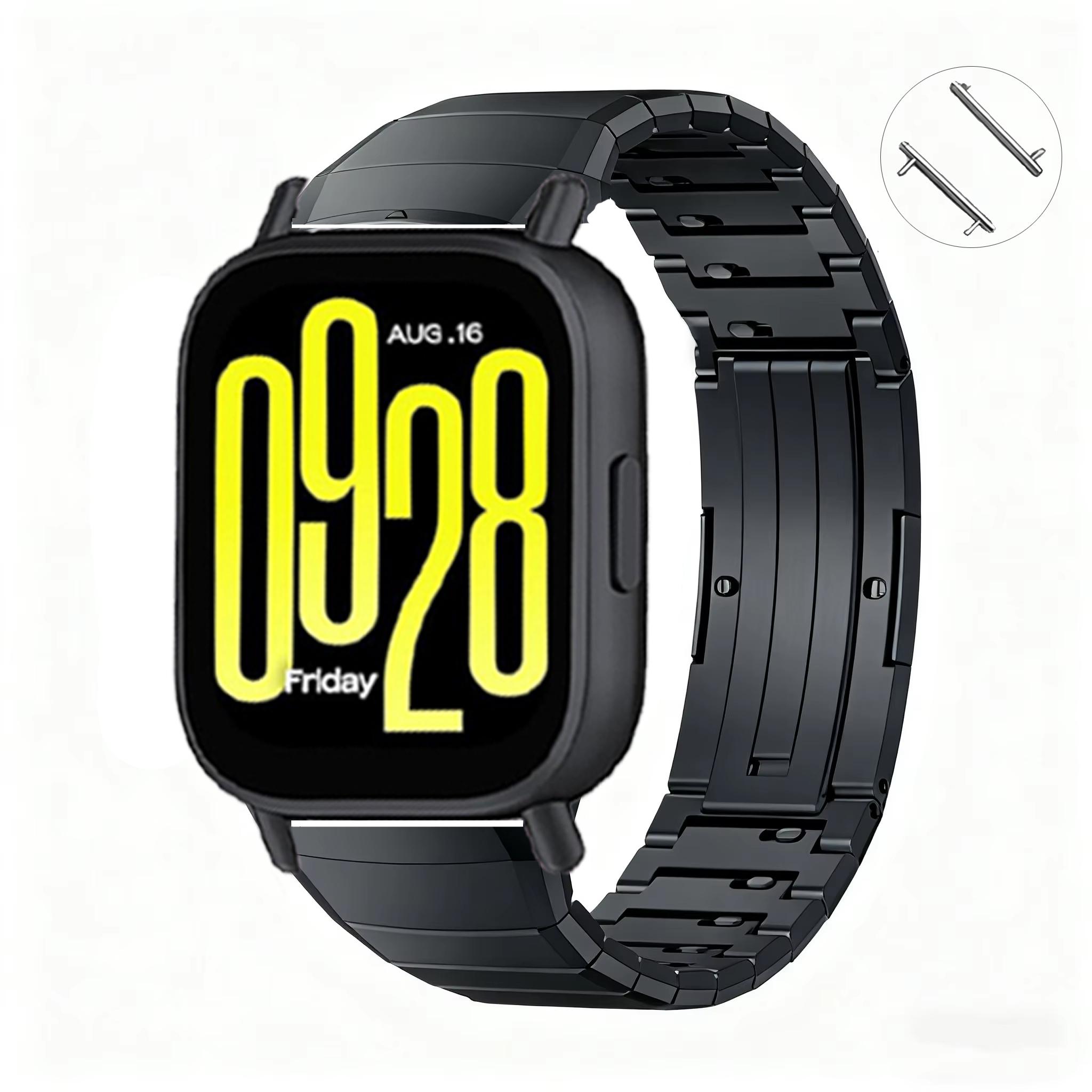 

22-мм ремешок для часов Для Redmi watch 5 lite/5 active Роскошный металлический браслет из нержавеющей стали correa Xiaomi Redmi watch5 active ремешок 22mm watch strap чёрный