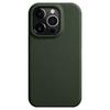 MELKCO For iPhone 14 Pro Max Magnetic Protective Case Genuine Cow Leather Coated PC Phone Cover