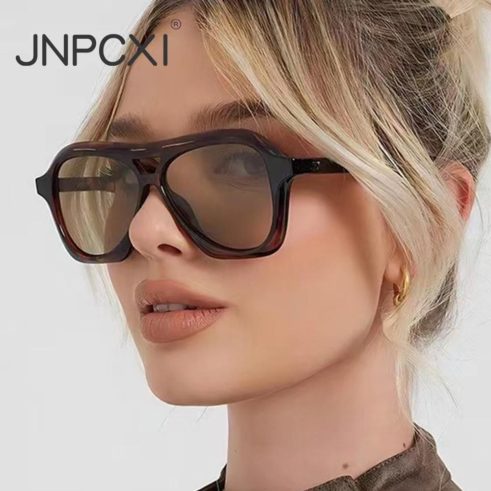 Fashion Oversized Double Bridges Pilot Sunglasses Women Retro Jelly Color Shades UV400 Men Trending Punk Sun Glasses