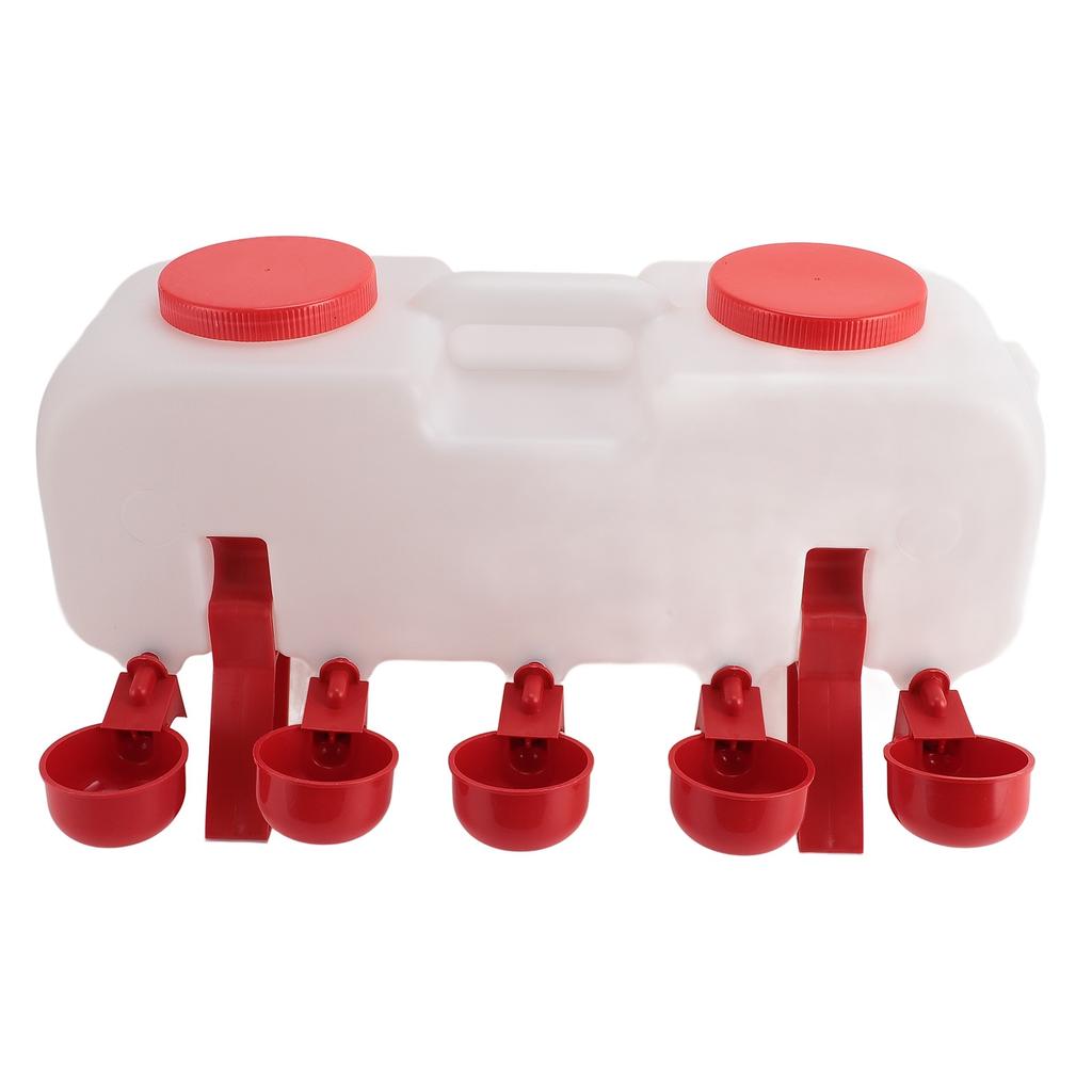 Semi-Automatic Chicken Waterer 10L Large Capacity Enclosed Water Feeder Dispenser with 10 Water Cups for Parrot Quail Duck