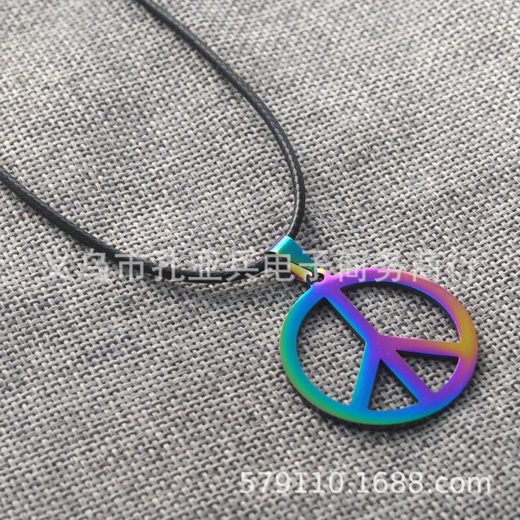 Colored Peace Necklace Pendant Women'S Jewelry