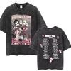 Washed Vintage System of A Down Tshirt Men Women Cotton Quality Short Sleeve Tees Male Rock Music Band Cartoon Graphic