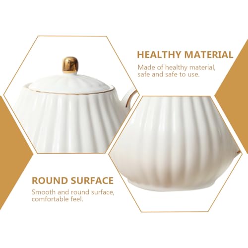 OUNONA Ceramic Teapot, Heat-Resistant, Nordic Style, White, 800ml Capacity, Perfect for Afternoon Tea, Restaurants, Offices, Home Use, and Commercial