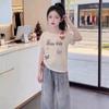 Girls Summer Butterfly Print Off Shoulder Short Sleeve Top Sweet Cool Fitted T Shirt