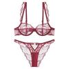 Set Intimo Ultra Sottile Francese Sexy Rete Traspirante Reggiseni Donne Estate Pizzo Lingerie Nero Tentazione Intimo Slip Set