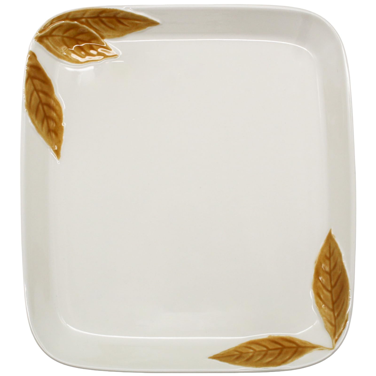 

Aito Seisakusho Rectangular Microwave and Dishwasher 19 x 21 Mino Made in Product Number 111205 Konoha Plate, Safe, Brown, L, Approx. cm, Ware,