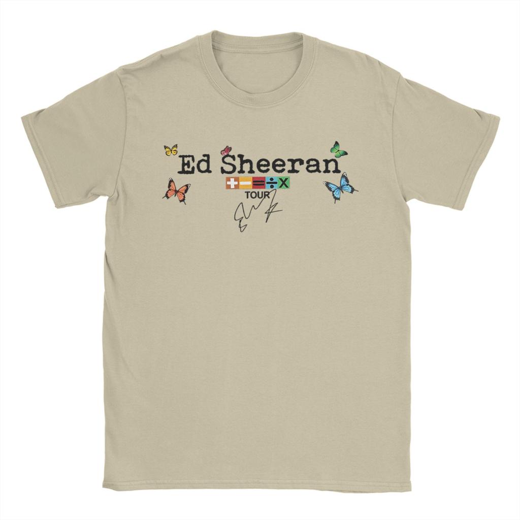 Men T-Shirt Ed Sheeran Butterfly Vintage 100% Cotton Tees Short Sleeve T Shirts Round Neck Clothes New Arrival