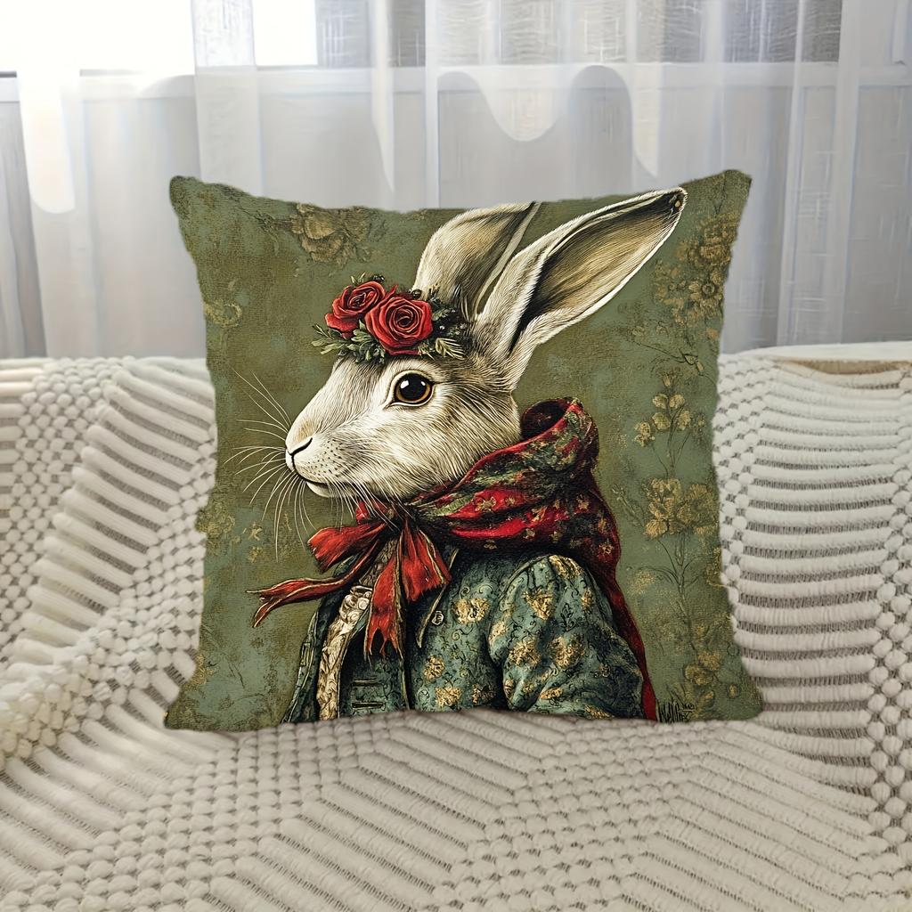 Vintage Bohemian Albrecht Drer Rabbit, Single-Sided Print Pillowcase, Soft Polyester Fabric,