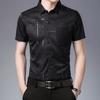 Camicia Sociale Stampa a Caldo Bottoni Uomo Collo a Revers Top per Festa