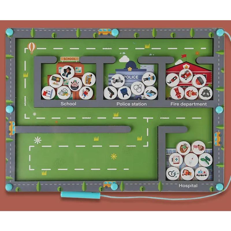 Kids Magnetic Pen Moving Bead Game Educational Fine Motor Skills Toy Montessori Color Sorting Toys Educational Toys for Kids