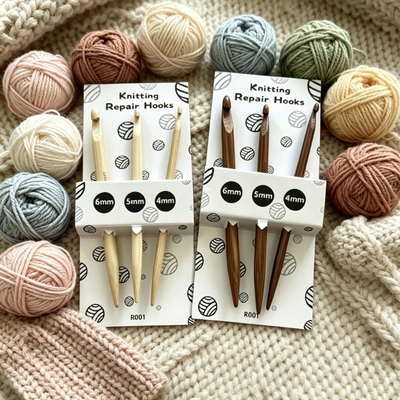 Häkelnadeln mit Holzgriff für Pullover Schals Garn Handarbeit Reparatur und Stricken Häkeln 2 Größen Vogelspitze Stricknadeln