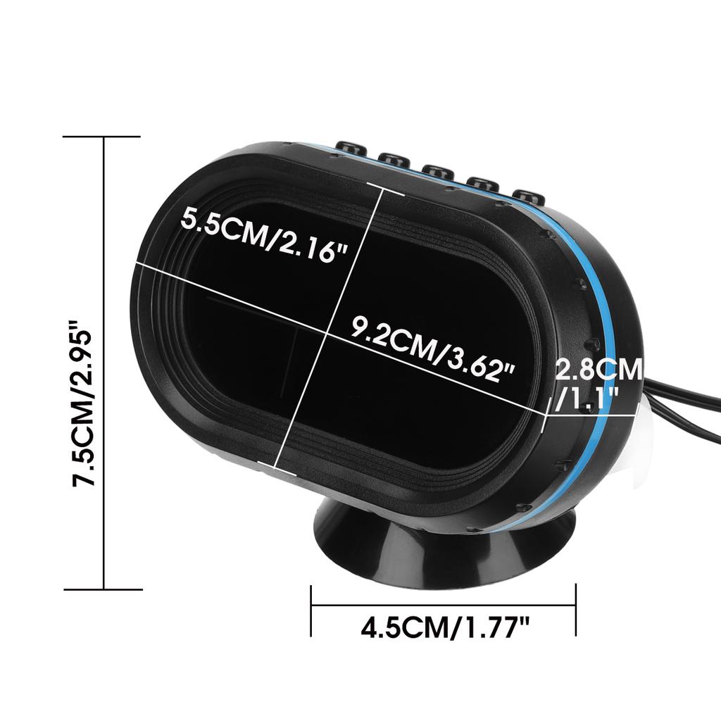 4 In 1 12V-24V HD Multi-function Digital Voltmeter Temperature Clock Thermometer Electronic Clock Night Light