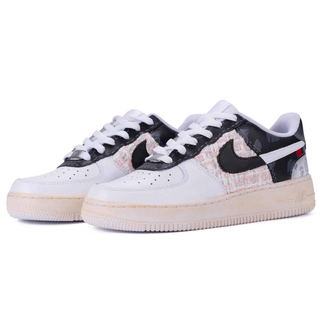 Nike Air Force 1 LE Leather Slip Resistant Cushioning Abrasion Resistant Low top Skateboard Shoes GS Gray White Black DH2920-111(TeamR-)