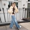 Women's Short Loose Faux Fox Fur Coat - Square Collar, Eco-Friendly, Autumn/Winter.