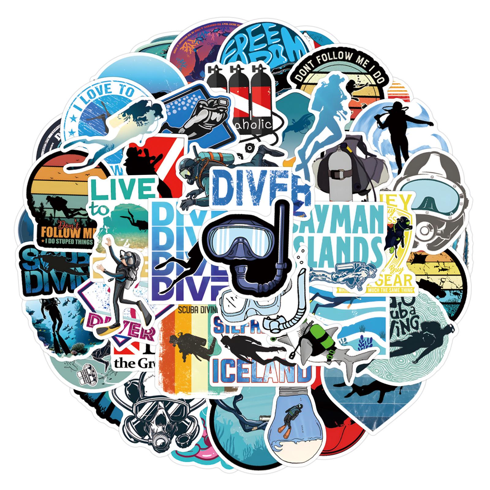 

55 New Diving Diving Graffiti Stickers Decorate Suitcase Mobile Phone Personalized Stickers