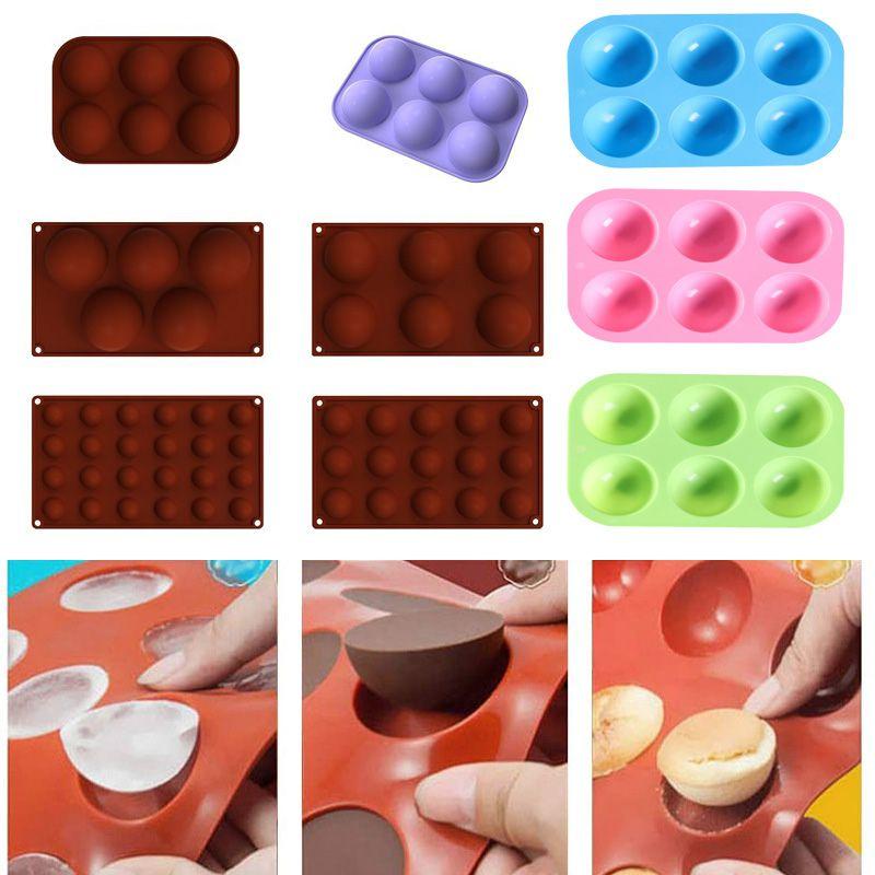 561524holes 3d Half Ball Semicircle Silicone Chocolate Mold Cake Mold Baking