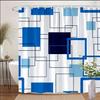 Modern Geometric Shower Curtain 180X180Cm – Red Black Gray Interlocking Shapes On White, Minimalist Bathroom Decor, 12 Hooks