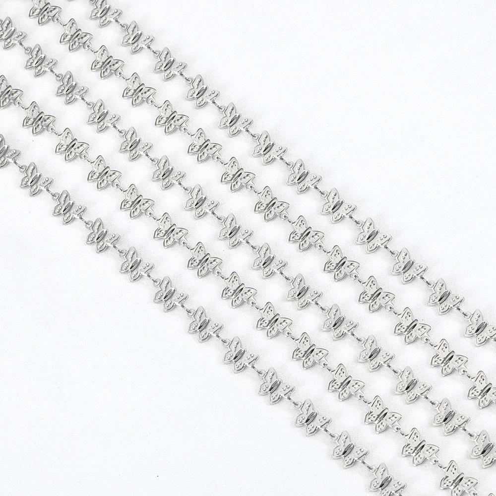 

1Meter Stainless Steel Butterfly Link Chain Gold Color Chains for DIY Necklaces Bracelets Costumes Cloth Chain Jewelry Findings 1 meter