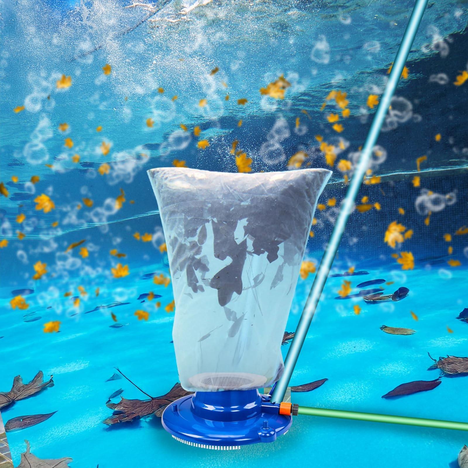 

Manual Pool Leaf Vacuum Head, Pool Leaf Collector With Heavy Duty Mesh Bag For In-ground And Above Ground Pools One Size