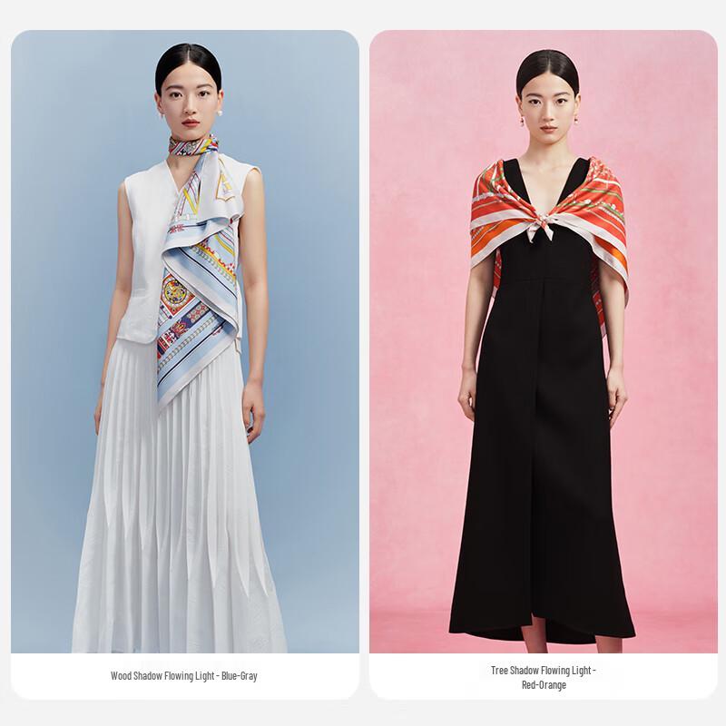 WENSLI Women's 100% Mulberry Silk Square Scarf & Shawl