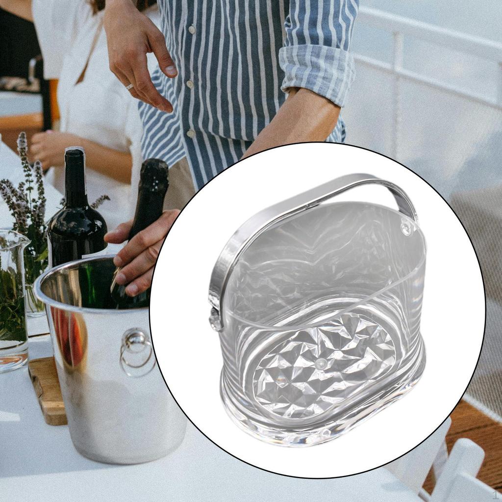 2.5L Ice Cube Container, Acrylic Champagne Wine Bucket, Beverage Chilling Tub, Bucket for Hotel